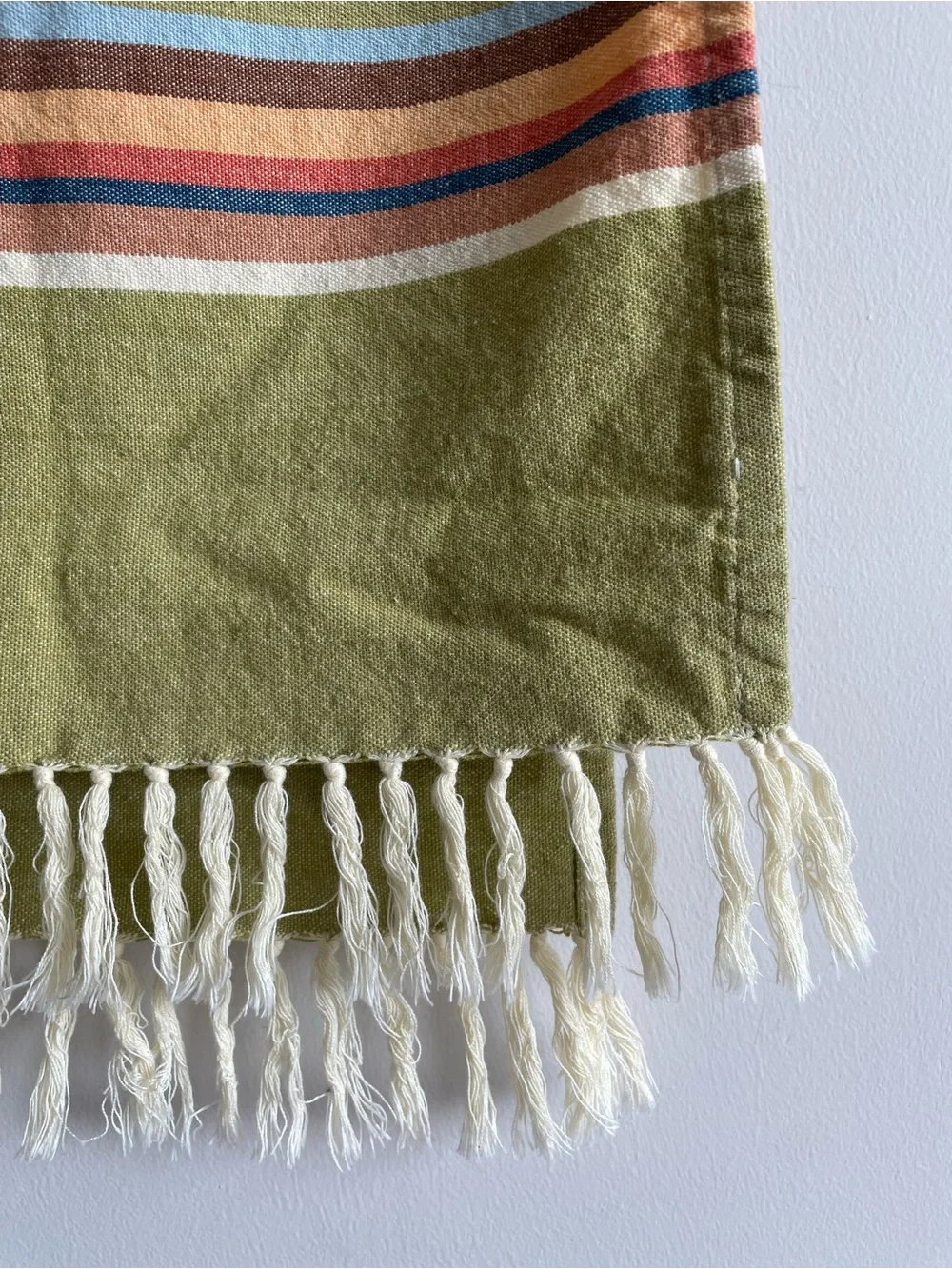 100% cotton table runner southwest desert boho western striped tassel fringe 90